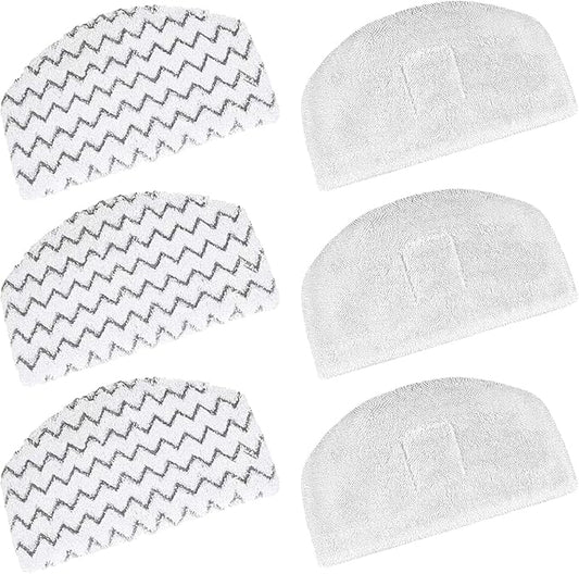 6 Pack Steam Mop Pads Replacement for Bissell Powerfresh Steam Mop 1940 1440 1544 1806 2075 Series, Model 19402 19404 19408 19409 1940a 1940f 1940q 1940t 1940w Washable Cleaning Pad