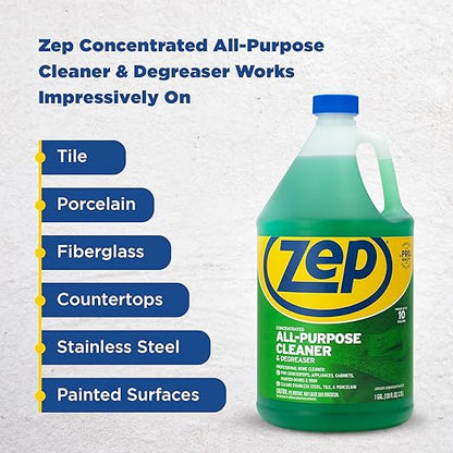 Zep All-Purpose Cleaner and Degreaser 128 oz ZU0567128 (Pack of 2) Cleans Almost Any Surface