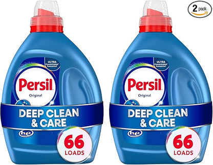 Persil Original Everyday Clean,Liquid Laundry Detergent,High Efficiency (HE),Deep Stain Removal,Ultra Concentrated,50 fl oz,66 Loads,(Pack of 2)