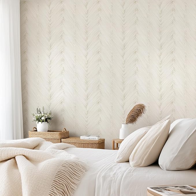 Modern Peel and Stick Wallpaper Boho Beige Contact Paper 17.3"x 120" Self-Adhesive Waterproof Neutral Wallpaper Vinyl Roll for Bathroom Bedroom Cabinets Décor