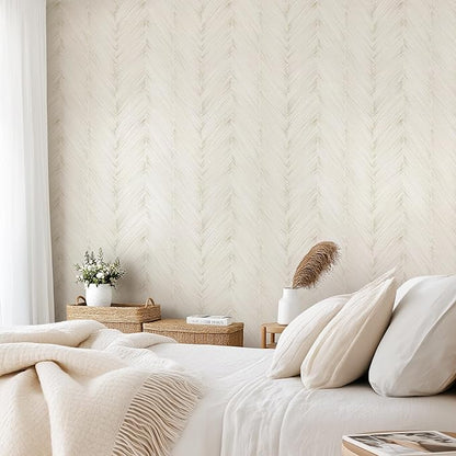 Modern Peel and Stick Wallpaper Boho Beige Contact Paper 17.3"x 1200" Self-Adhesive Waterproof Neutral Wallpaper Vinyl Roll for Bathroom Bedroom Cabinets Décor
