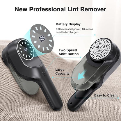 Fabric Shaver, Lint Remover, Lint Shaver with 2 Speeds 3 Replaceable Blades, Sweater Shaver, Clothes Shaver, Fabric Pilling Remover, Fabric Shaver for Furniture, Electric Lint Remover for Clothes