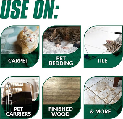 Cat Stain & Odor Remover - Enzyme Cleaner for Cat Urine, Feces, Blood, Vomit - 32oz