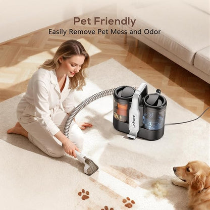 Ailltopd Portable Spot Cleaner Machine for Carpet and Upholstery, 15Kpa Handheld Spot Cleaner & Carpet Extractor for Pet, Car, Stars, Couch, Furniture, with Dual BrushHeads and Carpet Cleaner Solution