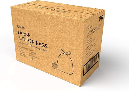 QUALIAZERO CITRUS SCENTED 21 Gal / 80 Liter | Drawstring Closure Trash Bag | Heavy Duty (CITRUS, 90 BAGS), WHITE, (L10001C)