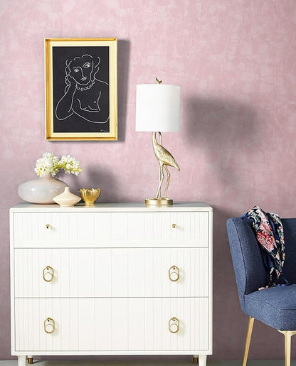 Yasinet Peel & Stick Wallpaper - Modern Pink Embossed Thicken Self-Adhesive Textured Contact Paper for Cabinets & Walls - Waterproof Vinyl Roll 393.7X15.7