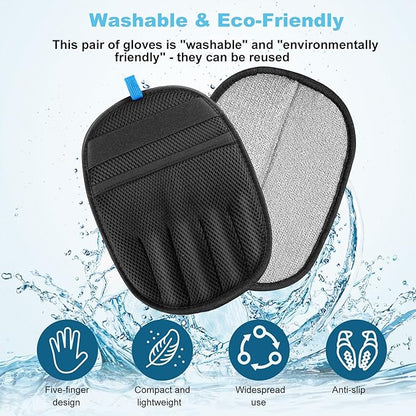 Pet Hair Removal Tool for Cats & Dogs, 2025 New Upgraded Electrostatic Gloves for Pet Hair, Reusable Pet Hair Remover Tool for Couch, Furniture, Carpet, Curtain & Car Seat (Black)
