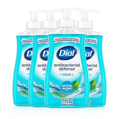 Dial Antibacterial Liquid Hand Soap, Spring Water, 11 fl oz (Pack of 4)