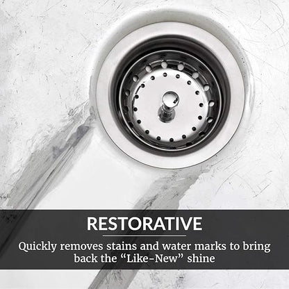 HOPE'S Perfect Sink Cleaner and Polish, Restorative, Water-Repellant, Removes Stains, Ideal for Brushed Stainless Steel, Cast Iron, Porcelain, Corian, Composite, Acrylic, 8.5 oz 4 Pack