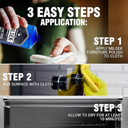 Milsek Stainless Steel Cleaner - Multipurpose Cleaning Supplies for Home and Kitchen Appliances, Sink, Stovetop, Dishwasher, Microwaves and Refrigerators - 12 Fl Oz (Pack of 12)
