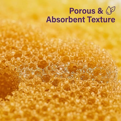 Scrub Flower Temperature Sensitive Sponges -Non-Scratch Scrubbers for Kitchen & Home - Firm in Cold & Soft in Warm Water - Odor Resistant Color-Coded Dish Sponges (Golden Sunflower, 3 Count)