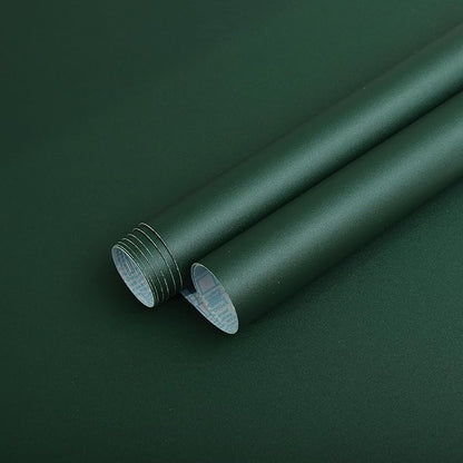 HeloHo 394"X15.7" Solid Green Wallpaper Matte Textured Contact Wallpaper Peel and Stick Self Adhesive Removable Wallpaper Waterproof Paper for Living Room Bedroom Decor