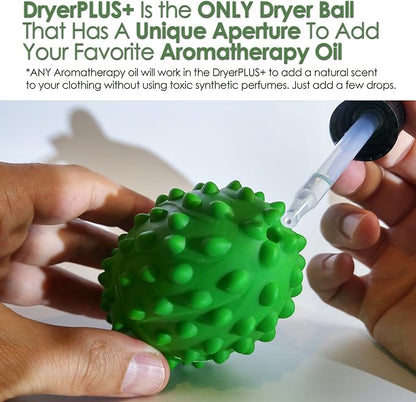 DryerPlus Dryer Balls XL | The BEST Made Reusable Non Toxic Laundry Softener & Wrinkle Release | Replaces Fabric Softener Liquid, Dryer Sheets & Wool | Vegan & Sheep Safe | 2-Year USA Warranty