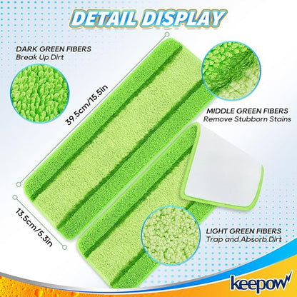Libman 2 Pack Freedom Spray Mop Pad Refill, 16 in Microfiber Reusable Floor Cleaning Pad for Multi-Layer Floors