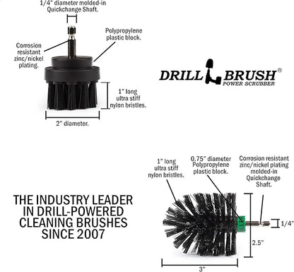 Industrial Ultra Stiff Nylon Brush - BBQ Grill Cleaning Supplies - Rust and Hard Water Stain Removal for Concrete, Brick and Morter, Deck, Grate, Griddle, Metal, Pellet Smoker, Fireplace, and Furnace