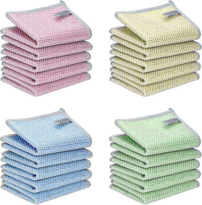 20PCS Upgrade Wire Dishwashing Rag, Non-Scratch, Wet and Dry, Double Layer, Multipurpose Wire Dishwashing Rags for Kitchen, Sinks, Cookware, Stove, Easy Rinsing, Reusable