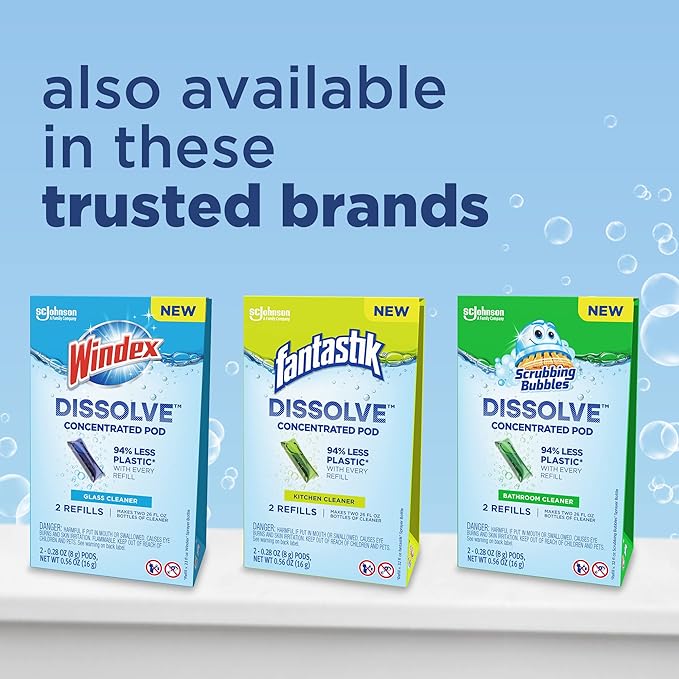 Windex Dissolve Concentrated Pods, Multisurface Cleaner, 2 Concentrated Dissolvable Refill Pods