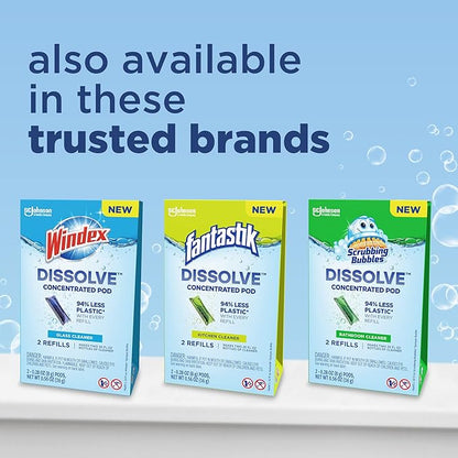 Windex Dissolve Concentrated Pods, Multisurface Cleaner, 2 Concentrated Dissolvable Refill Pods