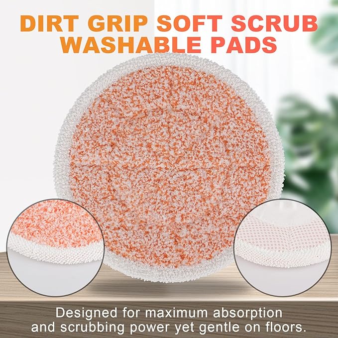 Pads for Shark Steam Scrub Mop: 12 Pack Spin Mop Refills Fit for Shark S7000 S7001 S7000C S7201 S7000AMZ S8201 S8001 S8000 Steam and Scrub Pads - Hard Floor Steam Mop Washable Pads S7001TGT