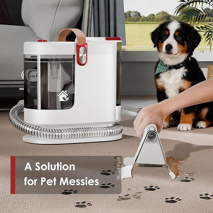 WURESE Portable Upholstery and Carpet Cleaner Machine, 15Kpa Spot Cleaner Deep Cleans Pet Stains, Couch Cleaner with 3 Tools and Self-Cleaning System for Area Rugs, Furniture, Stair, Car, Rose