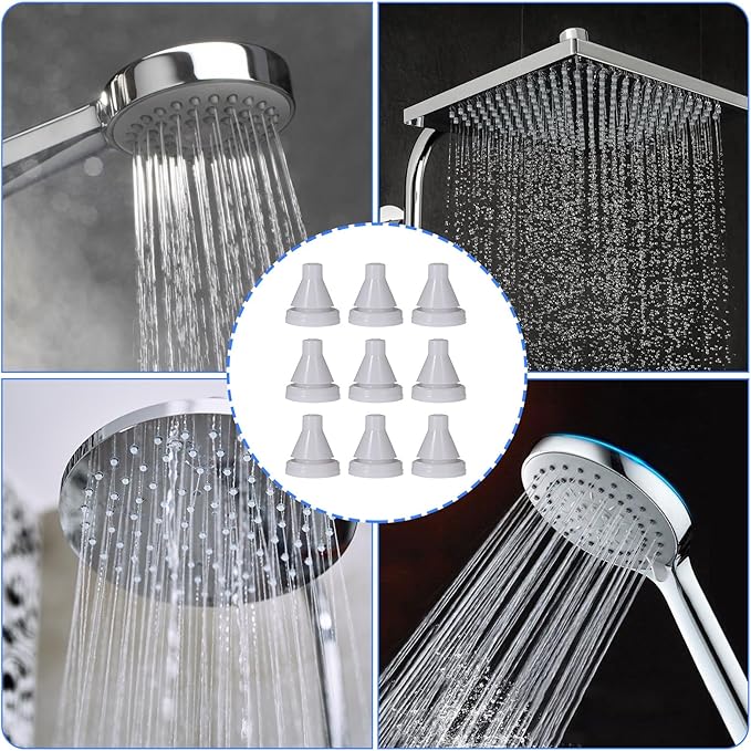 100pcs Shower Head Nozzles Replacement, Universal Silicone Spray Hole Washer Round Tips Showerhead, Sprinkler Rainfall Shower Head Handheld Spray Combo Repair Parts for Hole Diameter 0.16inch