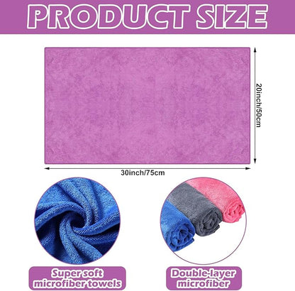 10 Pcs Extra Large Microfiber Cloth 30" x 20" Large Floor Microfiber Towel Reusable Washable Free Lint Free Cloth Rag for Squeegee Mop Floor Window Housekeeping (Bright Color)
