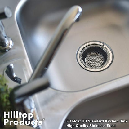 2 Pack - 4.5" Top / 3" Basket - Kitchen Sink Drain Strainer Stainless Steel Large Basket Food Catcher with Handle. Fast Flow and Effective 2/16" Holes