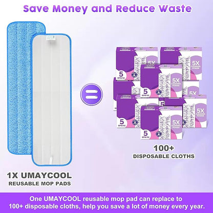 3 Pack Reusable Mop Pads for Swiffer PowerMop, Super Absorption, Multi-Surface Hardwood Floor Cleaning, Machine Washable Up to 100 Times, Durable, Suitable for All Finished Floors