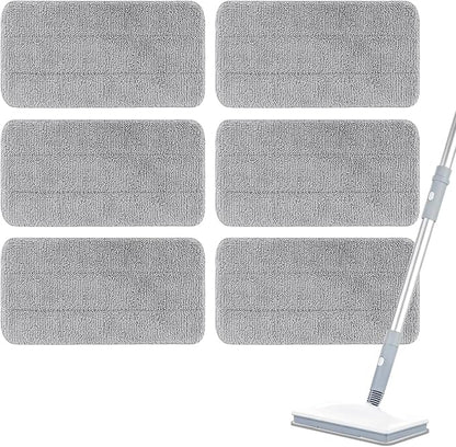 6 Pack Microfiber Steam Mop Pads Compatible with FEPPO, FODFINU & Seyola Series Steam Mop, Washable & Reusable Microfiber Steam Mop Cloth for All Types of Floors, Steam mop Attachments(6 Pack, grey)