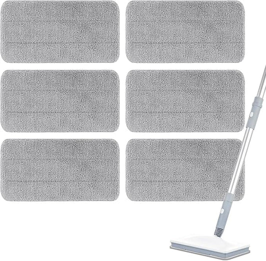 6 Pack Microfiber Steam Mop Pads Compatible with FEPPO, FODFINU & Seyola Series Steam Mop, Washable & Reusable Microfiber Steam Mop Cloth for All Types of Floors, Steam mop Attachments(6 Pack, grey)