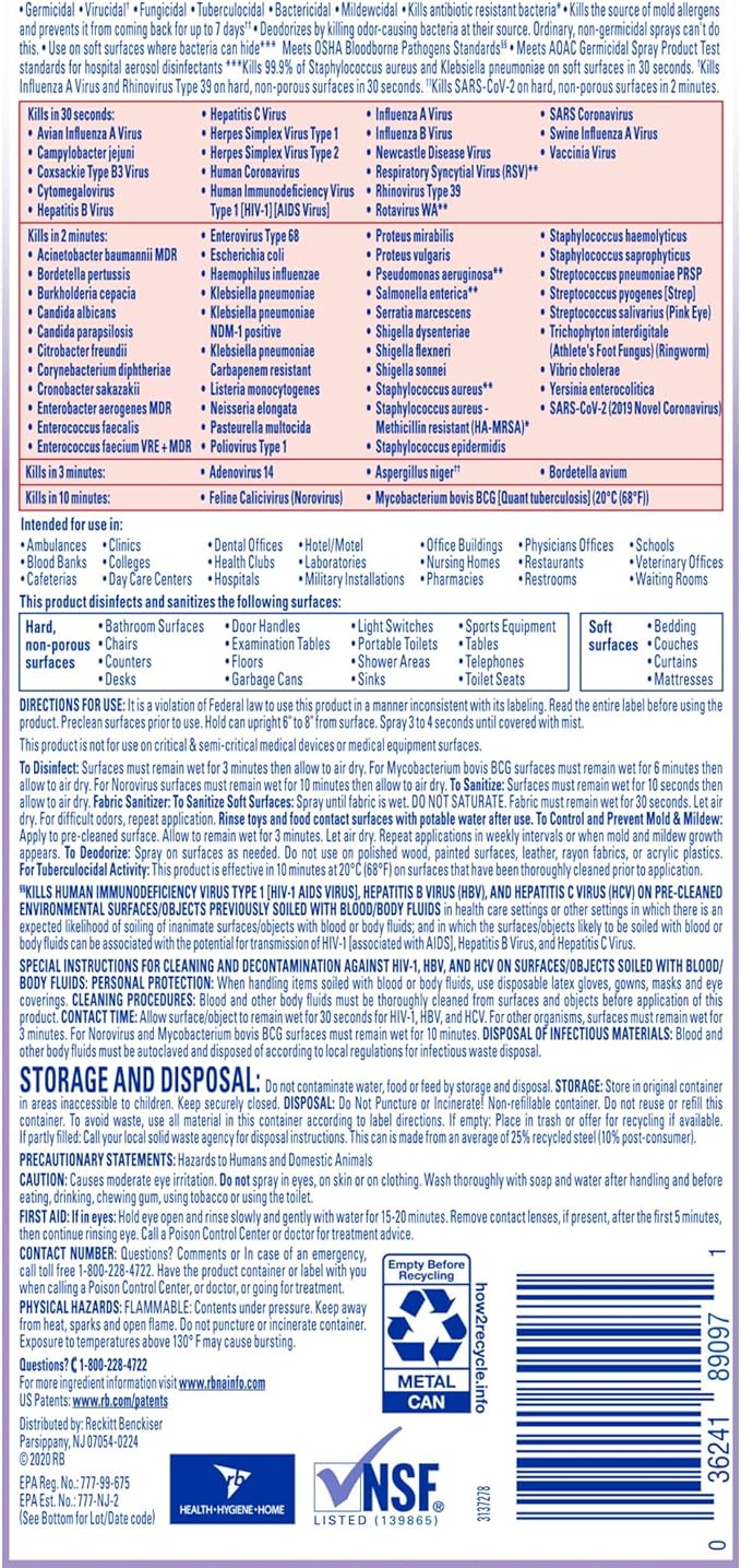 Lysol Professional Disinfectant Spray, Lavender Scent, 19 Ounce