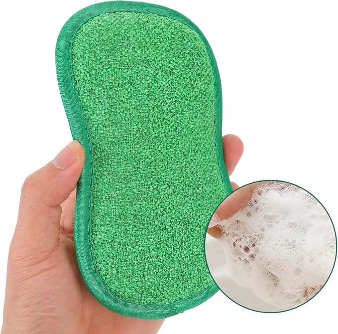 Beaupretty 5-Pack Multi-Function Kitchen Scrub Sponges 6.29 X 3.74 X 0.39 Inch Non-Scratch Dishwashing Sponges for Pots Pans Sink Bathroom Household Cleaning