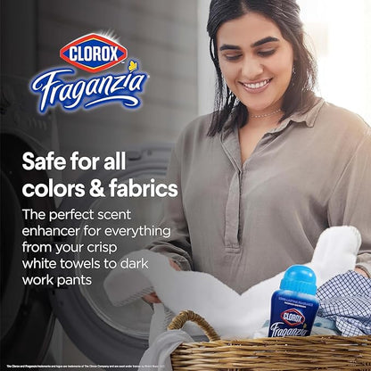 Clorox Fraganzia Laundry Scent Booster Crystals, In-Wash Fragrance Beads for Fresh-Smelling Clothes & Linens, Safe for All Fabrics & Colors, Easy-Pour Bottle, Linen Scent, 70 Oz - 6 Pack