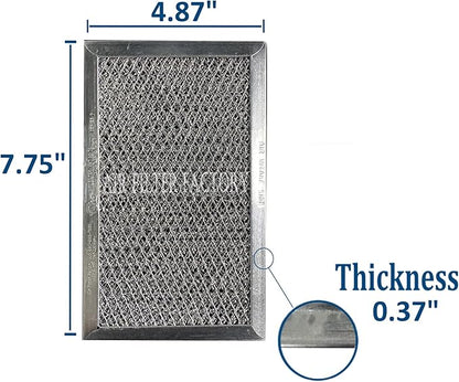 Air Filter Factory Charcoal Filter 230W1A011B Replacement For LG Kenmore GE LMV1630WW, LMV1630BB, MVH1615WW, MV1610ST 4-7/8" X 7-3/4" X 3/8" Charcoal Carbon Microwave Oven Filter 2-Pack