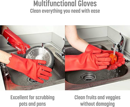 Goodful Silicone Kitchen Rubber Gloves, Oversized, Reusable, Waterproof