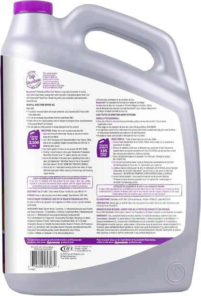 Rejuvenate Professional Wood Floor Restorer Fills Scratches, Shines And Protects Wood Flooring For A High Gloss Shine, 1 Gallon, 2 Pack
