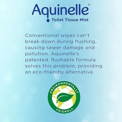 Aquinelle Toilet Tissue Mist, Eco-Friendly & Non-Clogging Alternative to Flushable Wipes Simply Spray On Any Folded Toilet Paper 2PK OCEAN BREEZE 8.25OZ