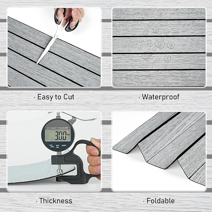 Wallercity Gray/White Wood Slat Wall Panel for Walls Self Adhesive Noise Cancelling Wood Panels for Bedroom Living Room Peel and Stick Acoustic Decorative 3D Sound Absorbing Wall Paneling 11.7''x118''
