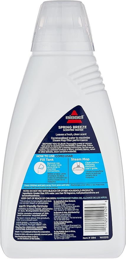 Bissell Spring Breeze Demineralized Water 32 oz, 1394, White (Pack of 2)