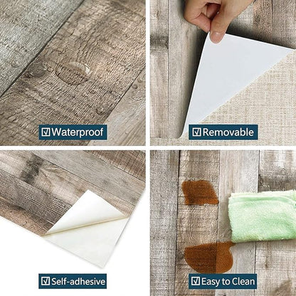 Livebor Light Gray Wood Contact Paper Peel and Stick Wallpaper 17.7”x 196.8” Wood Wallpaper Peel and Stick Shiplap Contact Paper Wood Plank Self Adhesive Wallpaper Distressed Wood Wall Paper