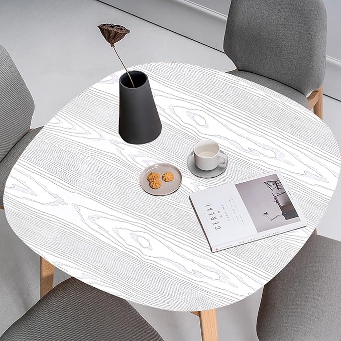 Yun-aeon White and Silver Wood Contact Paper 17.3"x200" Rustic Wooden Peel and Stick Wallpaper Removable Self-Adhesive Wallpaper Wood Grain Contact Paper for Countertops Cabinets