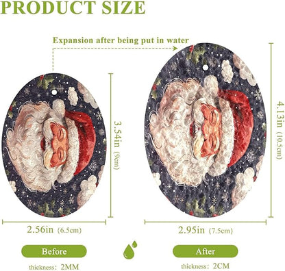 Christmas Santa Claus Kitchen Scrub Sponges, Pop-up Kitchen Cleaning Sponges Reusable Dish Washing Sponges for Bathroom Household Cleaning 3 Pack - Non Scratch Scrubber