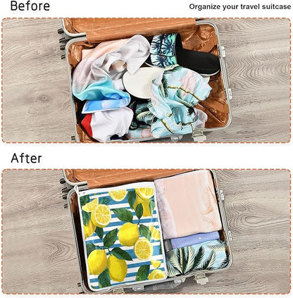 Mesh Laundry Bags Lingerie Bags for Washing Delicates 2 PCS Durable Wash Bag with Zipper Small and Medium Washable Blue Striped Summer Lemons