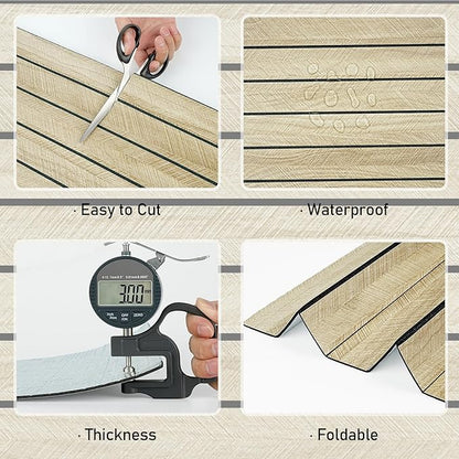 Wallercity Light Brown Wood Slat 3D Wall Panels Self Adhesive Soundproof Wooden Panel for Bedroom Living Room Peel and Stick Wood Paneling for Interior Decor Waterproof Acoustic Fence 11.7''x197''