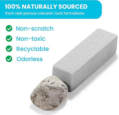 Simple Life Pumice Stone Toilet Bowl Cleaner | Toilet Pumice Stone with Extra Long Handle | Scouring Stick for Toilet Cleaning, Stain Removal on Toilets, Grills, Tiles, Grout & Pools | 4 Pack