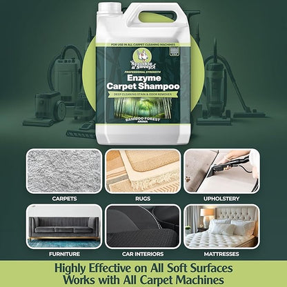 Sprinkle & Sweep: Enzyme Carpet Shampoo - 64oz, Deep Cleaning Pet Stain & Odor Remover, Dog & Cat Mess-Urine-Accident Solution, All Machine Compatible