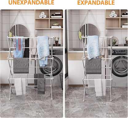 Clothes Drying Rack Household Indoor, Foldable Drying Rack Clothing for Laundry - 40" x 28.8" x 14.2", Space Saving Indoor&Outdoor, Pure White-1pack
