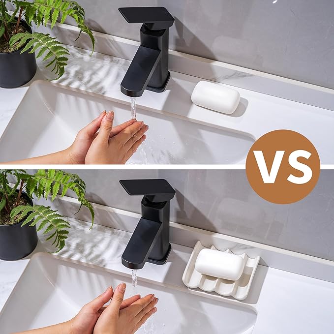 Soap Dish, Draining Ceramic Soap Holder Fluted Design Bar Soap Holder for Shower Bathroom, Soap Saver, Gift for Women Man, White 1 Pcs