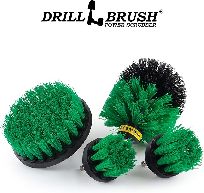 Crock Pot Scrubber - Cast Iron Skillet - Cleaning Supplies - Drill Brush Kitchen Cleaning Kit - Cutting Board, Stove, Sink, Counter-Top, Baseboard, Trash Can, Tile and Flooring - Grout Cleaner