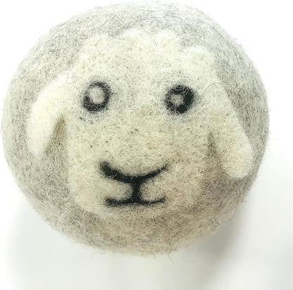 Large Size Organic Fabric Softener Balls, Wool Dryer Balls Laundry Reusable, Reduce Wrinkles & Static Cling, Shortens Drying Time (Pack of 6) (Gray)